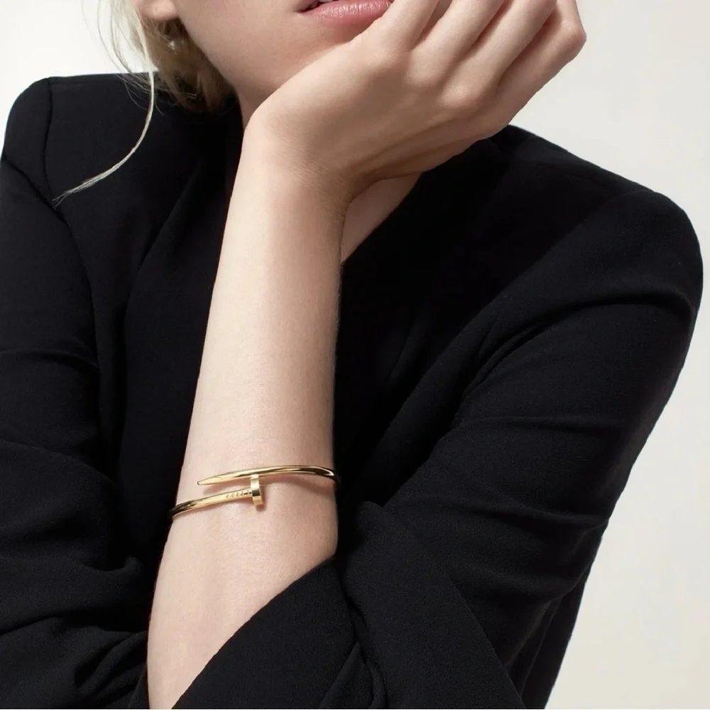 Generic Nail Cuff Bangle Bracelet in Gold